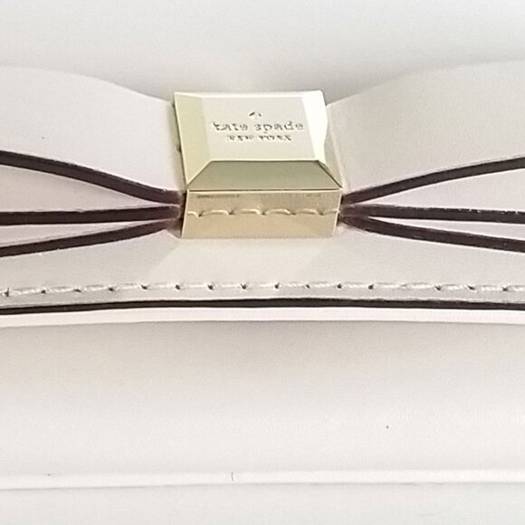 Kate Spade Bow Card Wallet & Key Fob Darla Montford Park Smooth Mini Wallet Bone - Picture 7 of 8